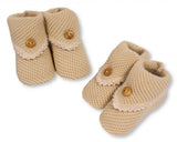 Knitted "Button and Lace" Booties