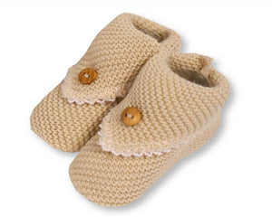 Knitted "Button and Lace" Booties