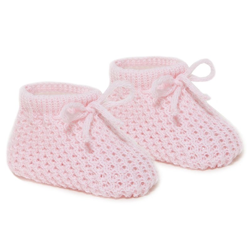 Knitted Baby  Booties dusky pink /Baby Bootees