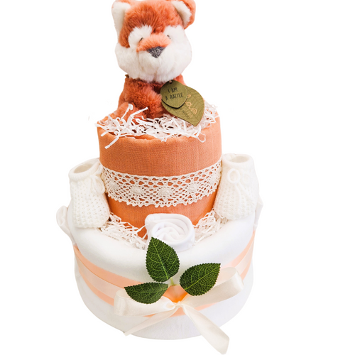 Gorgeous Boho Style Unisex Nappy Cake, Woodland Theme, Little Fox, Nappy cake, Baby Shower Gift, Maternity leave gift, New baby gift