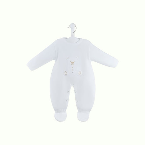 DANDELION TEDDY 1PCE KNITTED SUIT - WHITE