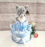 Nappy Cakes, Nappy Cake, Elephant theme, Unisex Baby hamper, Baby boy gift, Baby girl gift, Mum to be gift, Neutral baby shower gift,