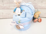 New Baby Boy, Nappy Cake, Baby bunny theme, Baby shower gift, Baby shower centrepiece, New mum gift, New parents gift, Maternity leave gift