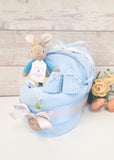 New Baby Boy, Nappy Cake, Baby bunny theme, Baby shower gift, Baby shower centrepiece, New mum gift, New parents gift, Maternity leave gift