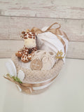 New Deluxe Unisex baby safari pram nappy cake, baby shower gift, unisex baby gift, mum to be gift, new parents gift