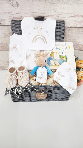 New Baby Boy Hamper, Baby boy hamper basket, Baby Shower Gift, New parents gift basket , Maternity leave gift, Baby bunny basket, New baby