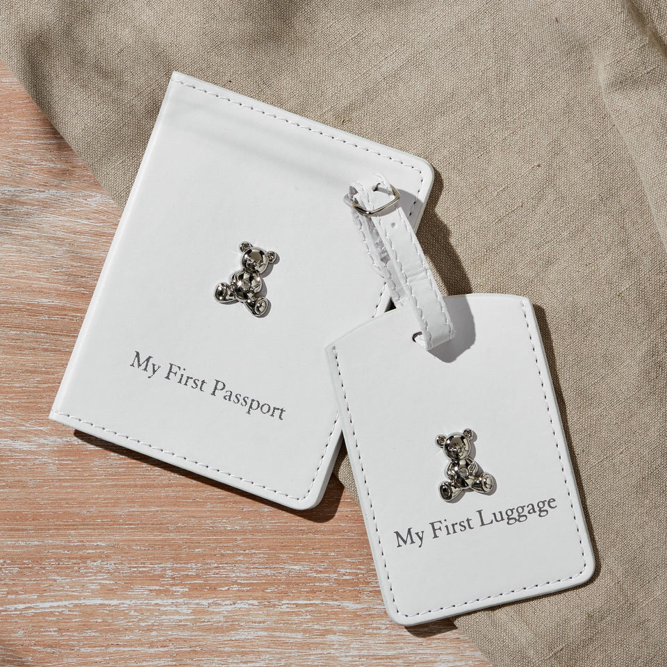 Personalised Baby Gift, First passport holder and luggage tag, baby shower gift, mum to be gift, new arrival gift, baby's luggage tag