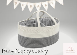 Baby nappy caddy , diaper storage bag, baby hamper basket, nappy storage, nursery room storage, new mum gift, baby shower gift